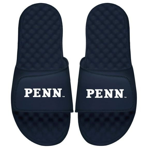 Men's ISlide Navy Pennsylvania Quakers Wordmark Slide Sandals