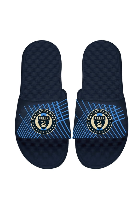 Men's ISlide Navy Philadelphia Union Lines Slide Sandals