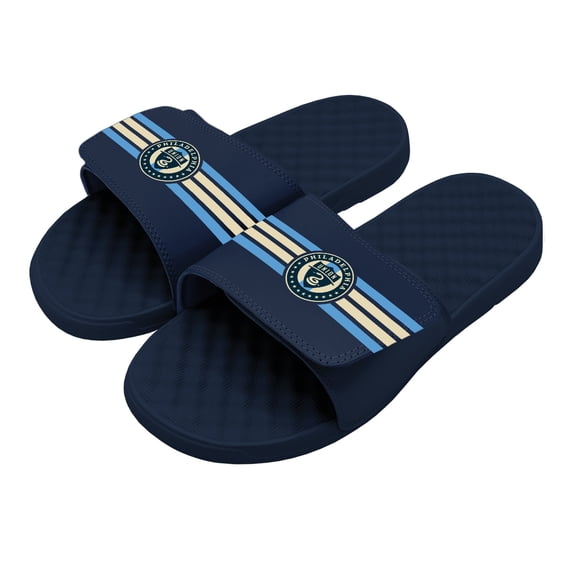 Men's ISlide Navy Philadelphia Union Stripe Slide Sandals