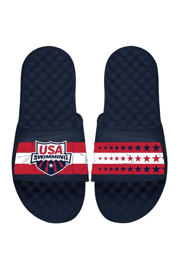 Men's ISlide  Navy USA Swimming Stars and Stripes Slide Sandals