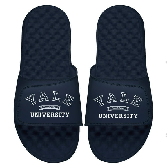 Men's ISlide Navy Yale Bulldogs Banner Logo Slide Sandals