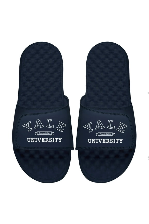 Men's ISlide Navy Yale Bulldogs Banner Logo Slide Sandals