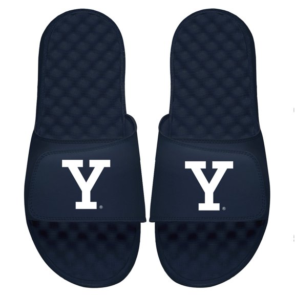 Men's ISlide Navy Yale Bulldogs Block Logo Slide Sandals
