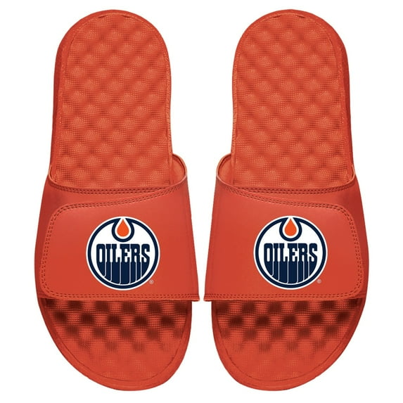 Men's ISlide Orange Edmonton Oilers Primary Logo Slide Sandals