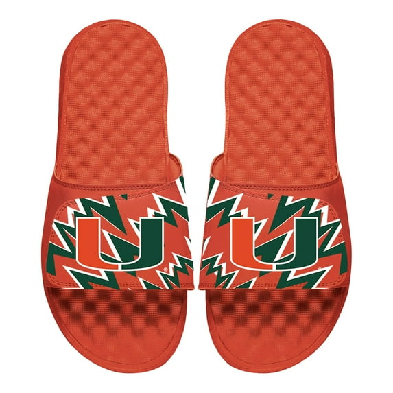 Men's ISlide Orange Miami Hurricanes High Energy Slide Sandals