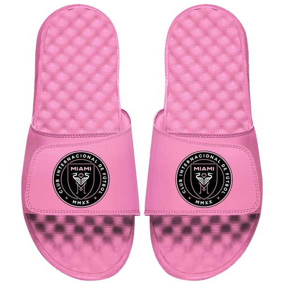 Men's ISlide Pink Inter Miami CF Primary Logo Slide Sandals