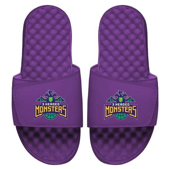 Men's ISlide Purple 3 Headed Monsters Primary Logo Slide Sandals