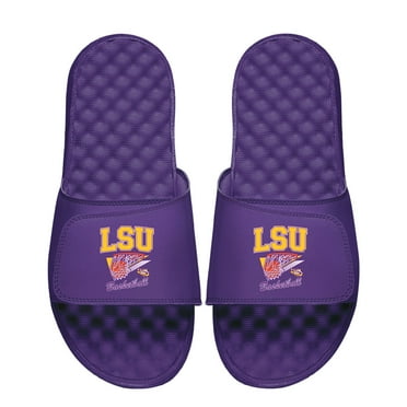 Men's ISlide Purple LSU Tigers Basketball Collage Slide Sandals