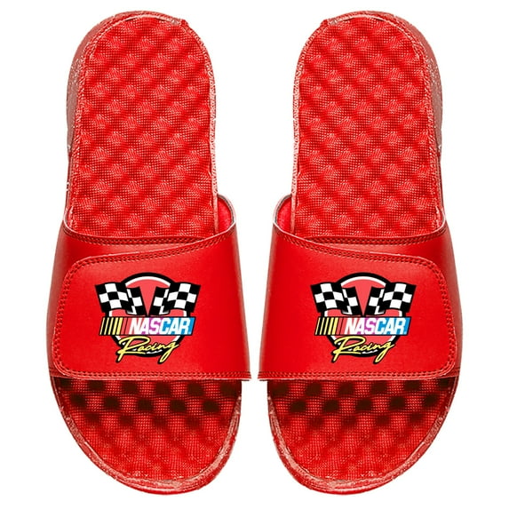 Men's ISlide Red NASCAR Vintage Color Logo Slide Sandals