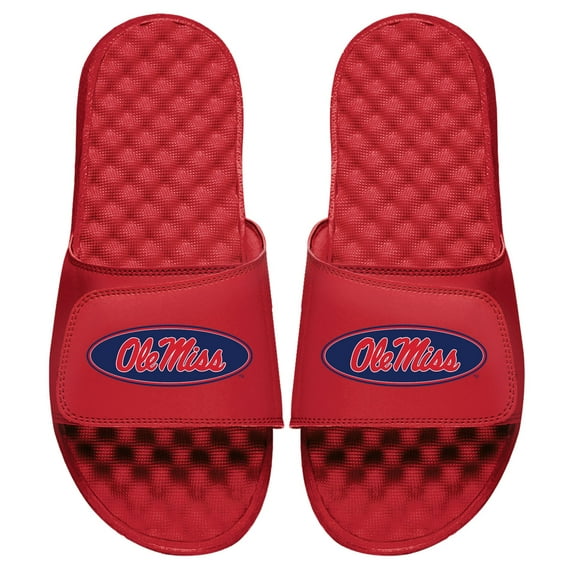 Men's ISlide Red Ole Miss Rebels Circle Logo Slide Sandals
