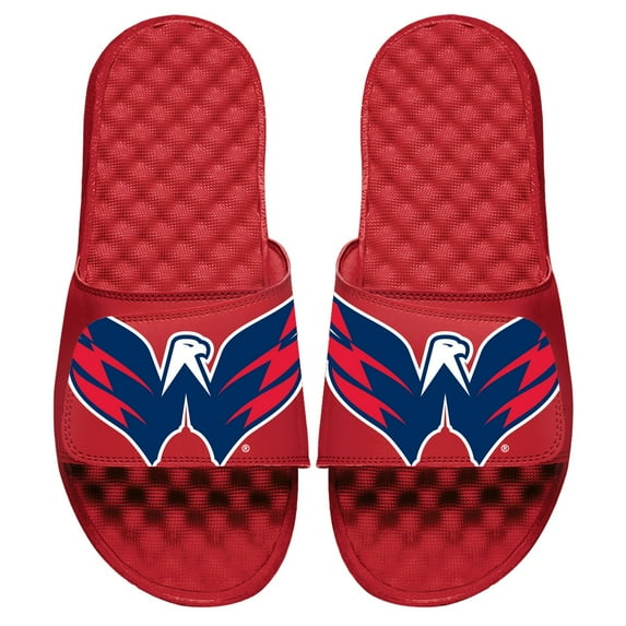 Men's ISlide Red Washington Capitals Blown Up Logo Slide Sandals