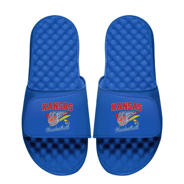 Men's ISlide Royal Kansas Jayhawks Basketball Collage Slide Sandals