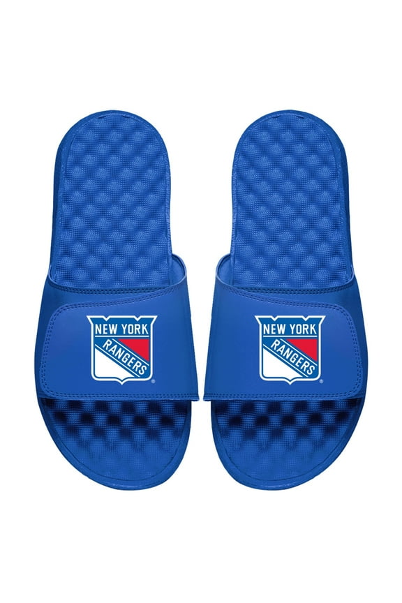 Men's ISlide Royal New York Rangers Primary Logo Slide Sandals