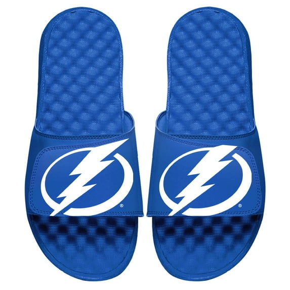 Men's ISlide Royal Tampa Bay Lightning Blown Up Logo Slide Sandals