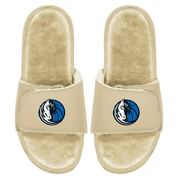 Men's ISlide Tan Dallas Mavericks Dune Faux Fur Slide Sandals