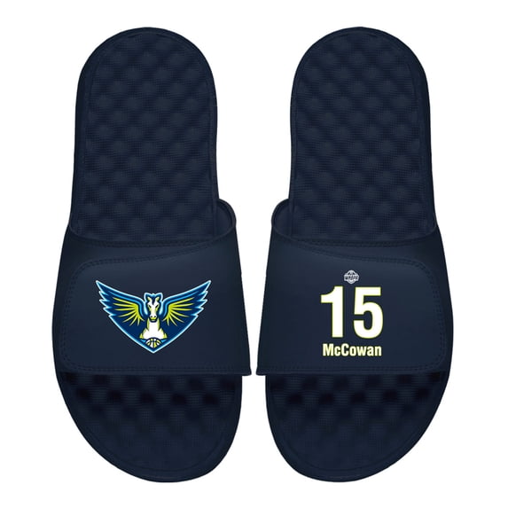 Men's ISlide Teaira McCowan Navy Dallas Wings Logo Split Slide Sandals