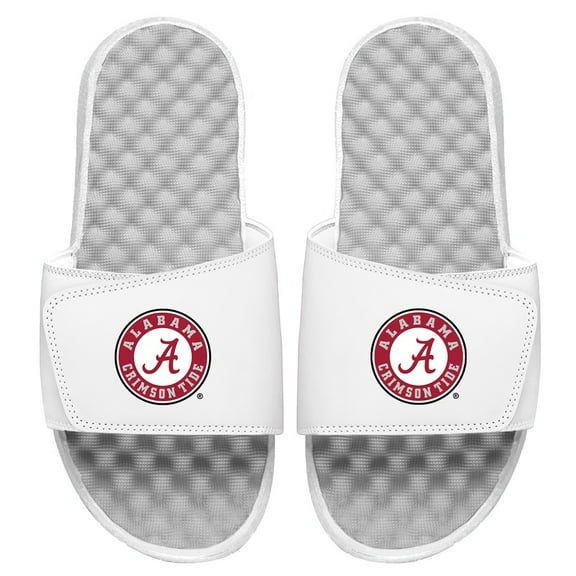 Men's ISlide White Alabama Crimson Tide Circle Logo Slide Sandals