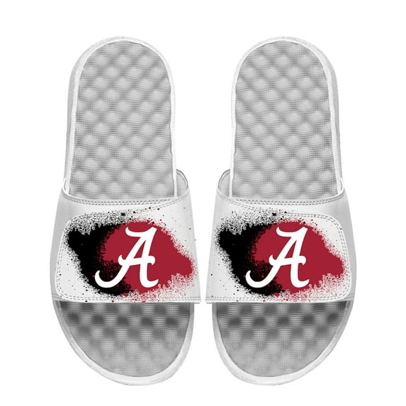 Men's ISlide White Alabama Crimson Tide Spray Paint Slide Sandals