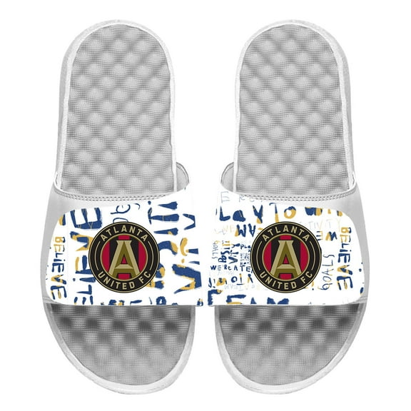 Men's ISlide White Atlanta United FC Kick Cancer Slide Sandals