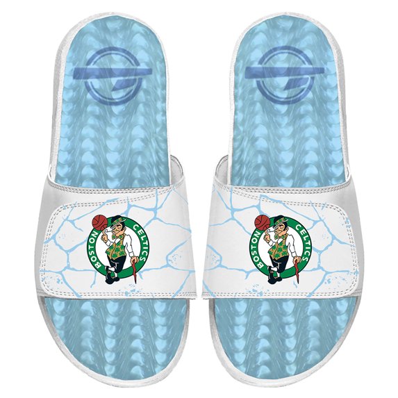Men's ISlide White Boston Celtics Ice Gel Slide Sandals