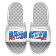 thumbnail image 1 of Men's ISlide White Brooklyn Nets Classic Wordmark Split Slide Sandals, 1 of 1