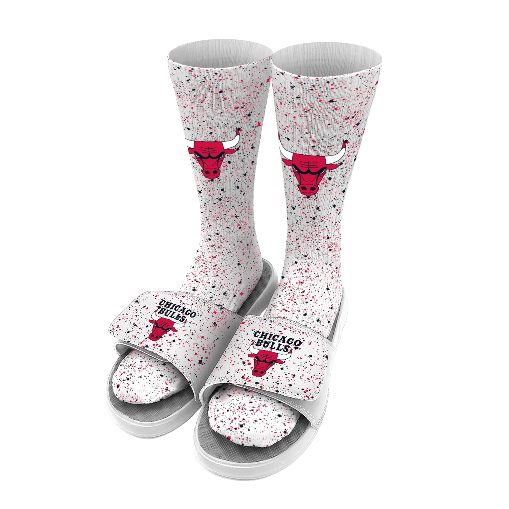 New Bulls Slides size : 10 + Bonus New bulls socks ankle and long socks Chicago Bulls Stance Hardwood Classic Mini Ball Socks  main image 2