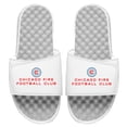 thumbnail image 1 of Men's ISlide White Chicago Fire Wordmark Logo Slide Sandals, 1 of 1