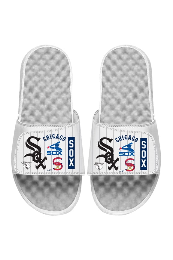 Men's ISlide White Chicago White Sox Collage Slide Sandals