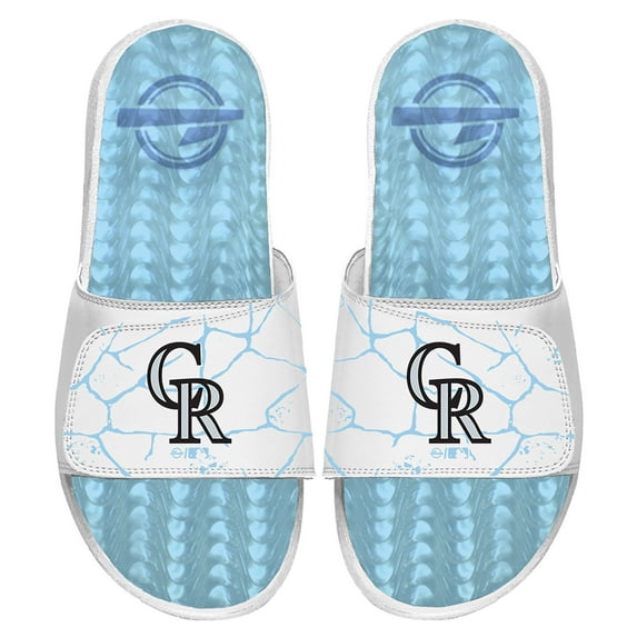 Men's ISlide White Colorado Rockies Ice Gel Slide Sandals