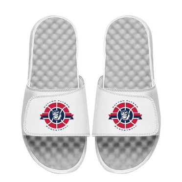 Men's ISlide White Dayton Flyers Basketball Logo Slide Sandals