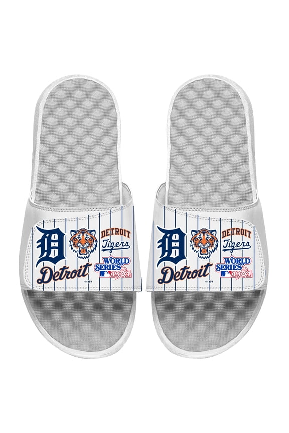 Men's ISlide White Detroit Tigers Collage Slide Sandals