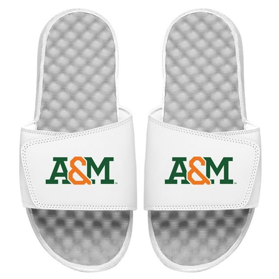 Men's ISlide White Florida A&M Rattlers Secondary Wordmark Slide Sandals