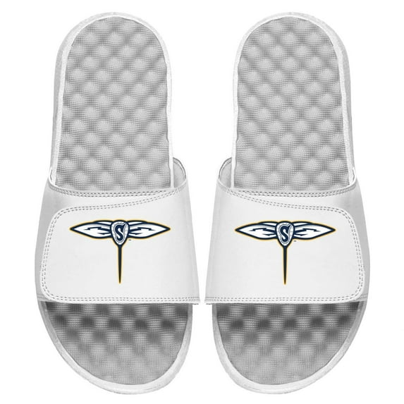 Men's ISlide White Georgia Swarm Primary Logo Slide Sandals
