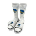 thumbnail image 1 of Men's ISlide White Golden State Warriors Team Logo Speckle Socks & Slide Sandals Bundle, 1 of 1