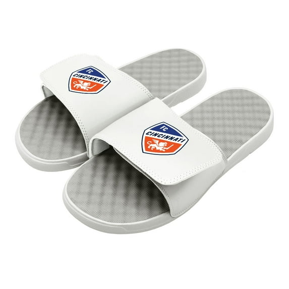 Men's ISlide White/Gray FC Cincinnati Primary Logo Slide Sandals