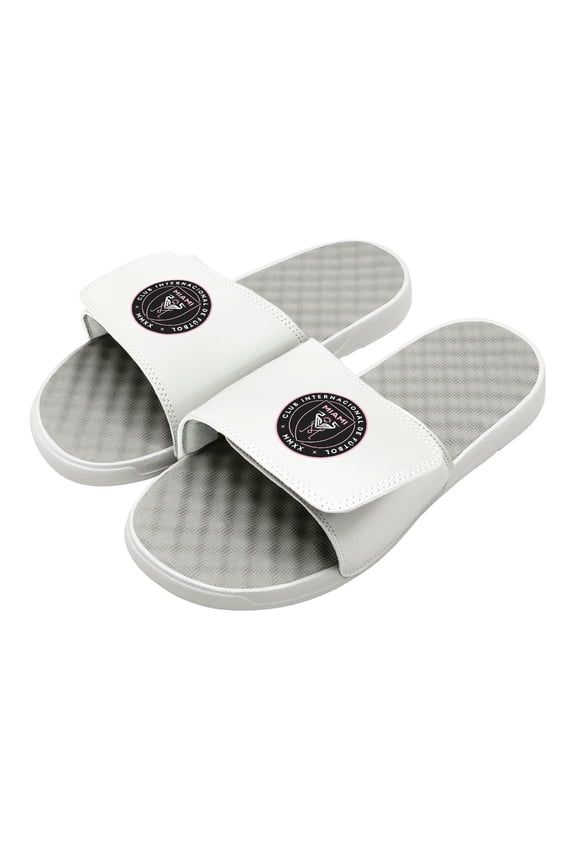 Men's ISlide White/Gray Inter Miami CF Primary Logo Slide Sandals