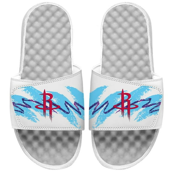 Men's ISlide White Houston Rockets 90s Paper Cup Slide Sandals