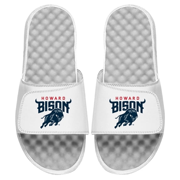Men's ISlide White Howard Bison Primary Logo Slide Sandals