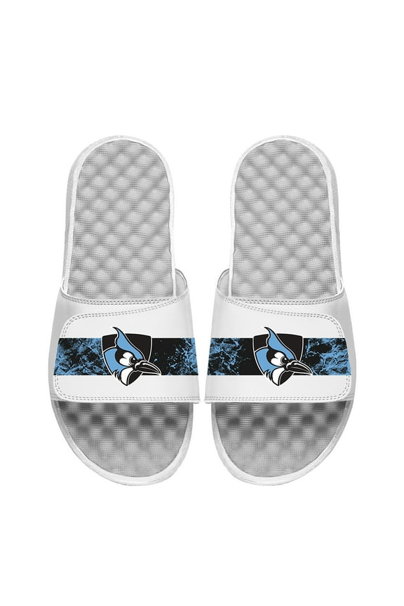 Men's ISlide White Johns Hopkins Blue Jays Distressed Slide Sandals