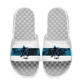 thumbnail image 1 of Men's ISlide White Miami Marlins Distressed Slide Sandals, 1 of 1