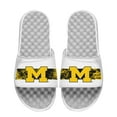 thumbnail image 1 of Men's ISlide White Michigan Wolverines Distressed Slide Sandals, 1 of 1