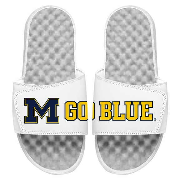 Men's ISlide White Michigan Wolverines Split Slides