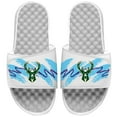 thumbnail image 1 of Men's ISlide White Milwaukee Bucks 90s Paper Cup Slide Sandals, 1 of 1