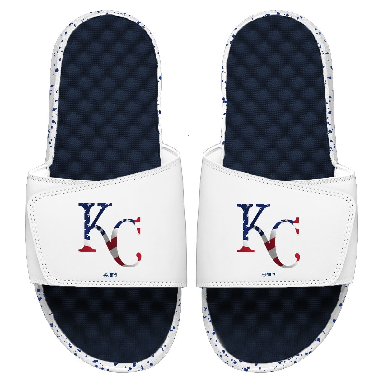 Men's ISlide White/Navy Kansas City Royals Americana Slide Sandals