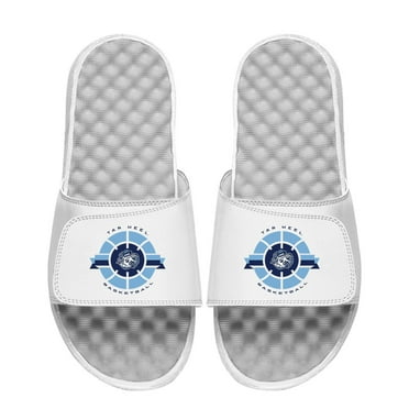 Men's ISlide White North Carolina Tar Heels Basketball Logo Slide Sandals