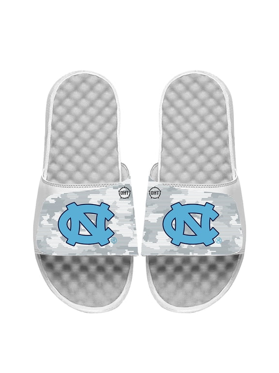 Men's ISlide White North Carolina Tar Heels Camo Slide Sandals