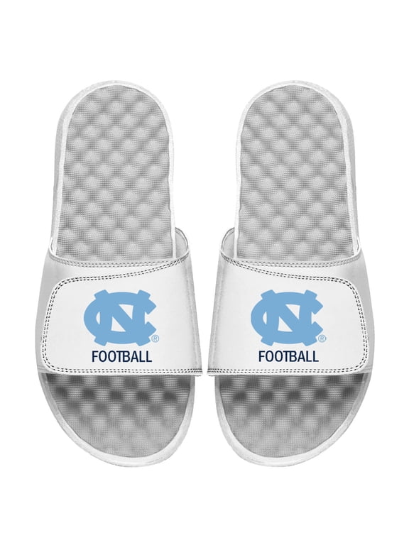Men's ISlide White North Carolina Tar Heels Football Slide Sandals