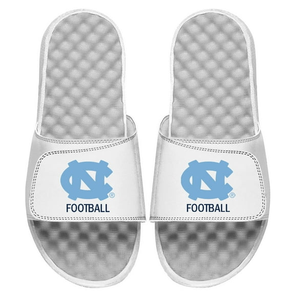 Men's ISlide White North Carolina Tar Heels Football Slide Sandals