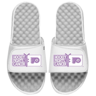 Men's ISlide  White Philadelphia Flyers Hockey Fights Cancer Slide Sandals