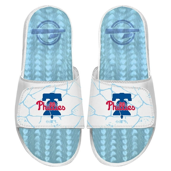 Men's ISlide  White Philadelphia Phillies Ice Gel Slide Sandals